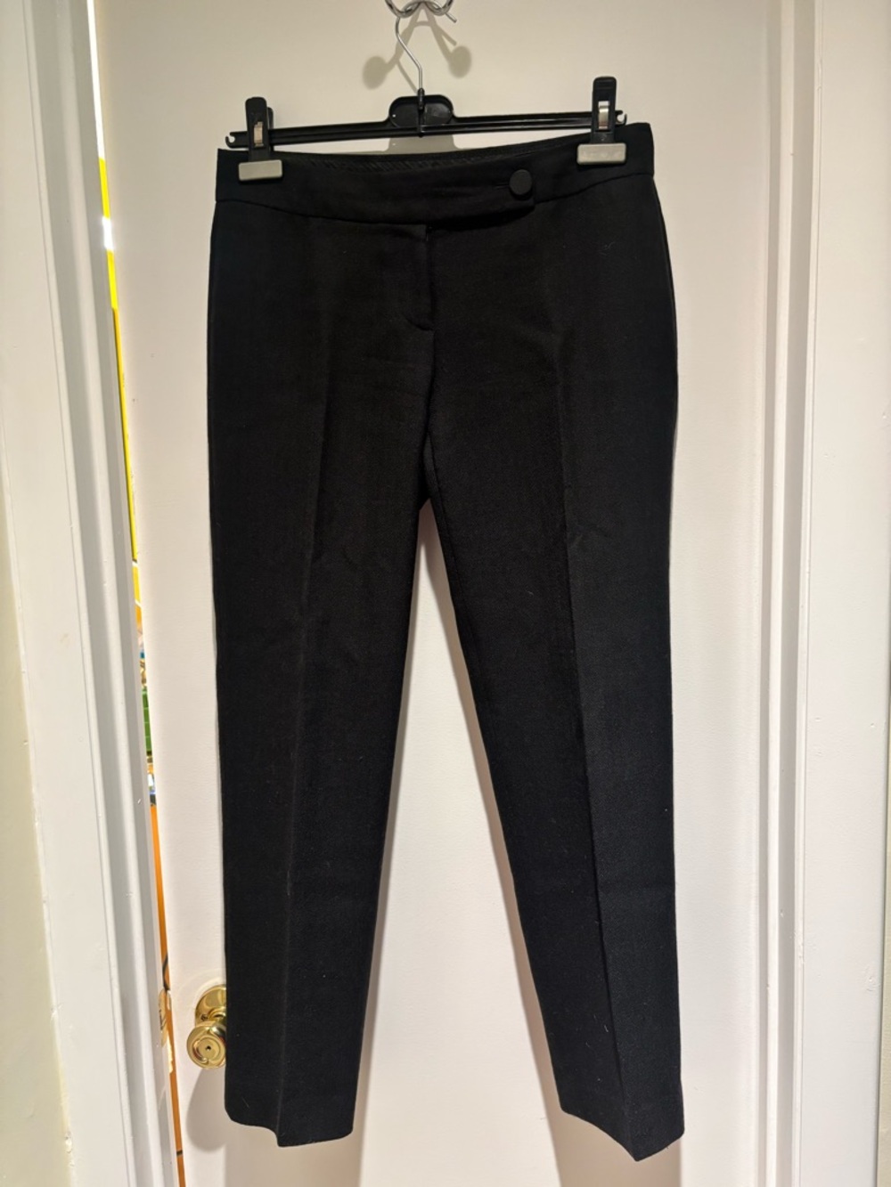 J. Crew 100% Wool City Fit Super 120’s Black Straight-Leg Dress Pants